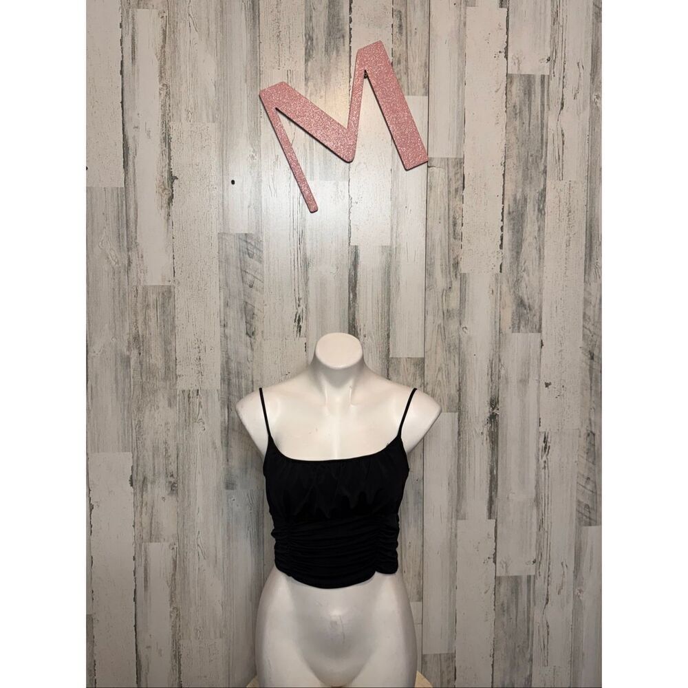 Live in the Moment Black Ruched Cami Top Women’s Size M